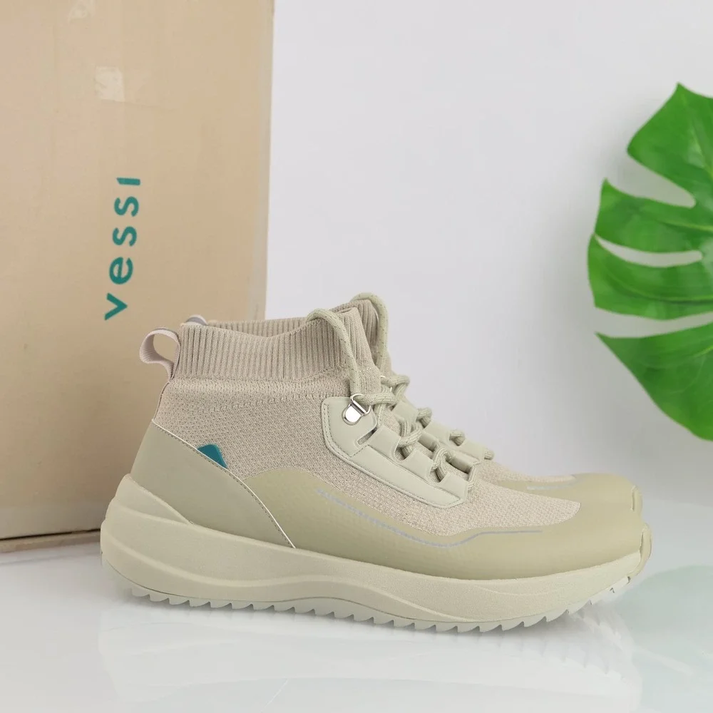 Vessi Women Cloudburst High Top Boot Sneaker Size 10 Waterproof Olive Green Shoe